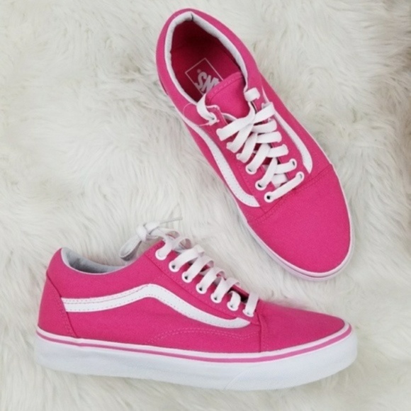 vans old skool pink and white